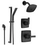 Delta Monitor 14 Series Single Function Pressure Balanced Shower System with Shower Head, and Hand Shower - Includes Rough-In Valves -Matte Black