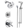 Delta Monitor 17 Series Dual Function Pressure Balanced Shower System with Integrated Volume Control, Shower Head, and Hand Shower - Includes Rough-In Valves - Chrome