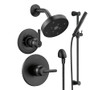 Delta Monitor 14 Series Single Function Pressure Balanced Shower System with Shower Head, and Hand Shower - Includes Rough-In Valves - Matte Black