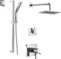 Delta Pivotal Thermostatic Shower System with Shower Head, Shower Arm, Hand Shower, Slide Bar, Hose, Valve Trim and MultiChoice Rough-In