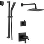 Delta TempAssure 17T Series Thermostatic Shower System with Integrated Volume Control, Shower Head, and Hand Shower - Includes Rough-In Valves - Matte Black