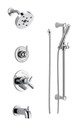 Delta Monitor 17 Series  Pressure  Balanced Tub and Shower System with Volume Control, Shower Head, Hand Shower, and Slide Bar - Includes Rough-In Valves