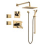 Delta with Diverter Trim, Shower Head, Slide Bar Hand Shower and Wall Supply