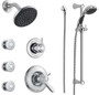 Delta TempAssure 17T Series  Thermostatic Shower System with Integrated Volume Control, Shower Head, 3 Body Sprays and Hand Shower - Includes Rough-In Valves