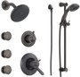 Delta TempAssure 17T Series Thermostatic Shower System with Integrated Volume Control, Shower Head, 3 Body Sprays and Hand Shower - Includes Rough-In Valves - Venetian Bronze