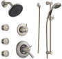 Delta TempAssure 17T Series  Thermostatic Shower System with Integrated Volume Control, Shower Head, 3 Body Sprays and Hand Shower - Includes Rough-In Valves
