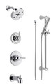 Delta Monitor 14 Series Pressure Balanced Tub and Shower System with Shower Head, Hand Shower, and Slide  Bar - Includes Rough-In Valves