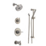 Delta Monitor 14 Series Pressure Balanced Tub and Shower System with Shower Head, Hand Shower, and Slide Bar - Includes Rough-In Valves- Brilliance Stainless