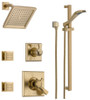 Delta Monitor 17 Series Dual Function Pressure Balanced Shower System with Integrated Volume Control, Shower Head, 2 Body Sprays and Hand Shower - Includes Rough-In Valves: Dryden