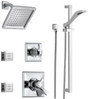 Delta Monitor 17 Series Dual Function Pressure Balanced Shower System with Integrated Volume Control, Shower Head, 2 Body Sprays and Hand Shower - Includes Rough-In Valves: Dryden