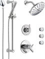 Delta Trinsic Thermostatic Shower System with Shower Head, Shower Arm, Hand Shower, Slide Bar, Bodysprays, Hose, Valve Trim and MultiChoice Rough-In