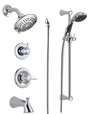 Delta Monitor 14 Series Pressure Balanced Tub and Shower System with Shower Head, Hand Shower, and Slide Bar - Includes Rough-In Valves: Lahara