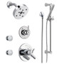Delta Monitor 17 Series Dual Function Pressure Balanced Shower System with Integrated Volume Control, Shower Head, 2 Body Sprays and Hand Shower - Includes Rough-In Valves - Chrome