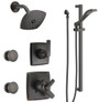 Delta Monitor 17 Series Dual Function Pressure Balanced Shower System with Integrated Volume Control, Shower Head, 2 Body Sprays, Hand Shower and Valves
