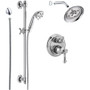 Delta Cassidy Pressure Balanced Shower System with Shower Head, Shower Arm, Hand Shower, Slide Bar, Hose, Valve Trim and MultiChoice Rough-In -  Chrome