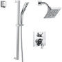 Delta Pivotal Pressure Balanced Shower System with Shower Head, Shower Arm, Hand Shower, Slide Bar, Hose, Valve Trim and MultiChoice Rough-In - Chrome