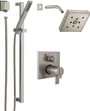 Delta Ara pressure-balanced shower system with shower head and slide bar