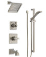 Delta Monitor 14 Series Pressure Balanced Tub and Shower System with Shower Head, Hand Shower, and Slide Bar - Includes Rough-In Valves - Dryden