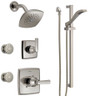 Delta Monitor 14 Series Single Function Pressure Balanced Shower System with Shower Head, 2 Body Sprays and Hand Shower - Includes Rough-In Valves - Ashlyn
