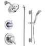 Delta Monitor 17 Series Dual Function Pressure Balanced Shower System with Integrated Volume Control, Shower Head, and Hand Shower - Includes Rough-In Valves - Lahara