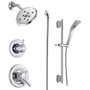 Delta Monitor 17 Series Dual Function Pressure Balanced Shower System with Integrated Volume Control, Shower Head, and Hand Shower - Includes Rough-In Valves - Chrome