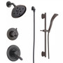 Delta Monitor 17 Series Dual Function Pressure Balanced Shower System with Integrated Volume Control, Shower Head, and Hand Shower - Includes Rough-In Valves - Lahara