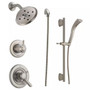 Delta Monitor 17 Series Dual Function Pressure Balanced Shower System with Integrated Volume Control, Shower Head, and Hand Shower - Includes Rough-In Valves - Lahara