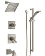 Delta TempAssure 17T Series Thermostatic Tub and Shower System with Volume Control, Shower Head, Hand Shower, and Slide Bar - Includes Rough-In Valves - Dryden