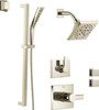 Delta Pivotal Pressure Balanced Shower System with Shower Head, Shower Arm, Hand Shower, Slide Bar, Bodysprays, Hose, Valve Trim and MultiChoice Rough-In - v2