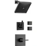 Delta Monitor 14 Series Single Function Pressure Balanced Shower System with Shower Head and 2 Body Sprays - Includes Rough-In Valves - Matte Black