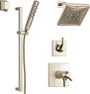 Delta Zura Thermostatic Shower System with Shower Head, Shower Arm, Hand Shower, Slide Bar, Hose, Valve Trim and MultiChoice Rough-In - Zura