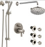 Delta Trinsic Thermostatic Shower System with Shower Head, Shower Arm, Hand Shower, Slide Bar, Bodysprays, Hose, Valve Trim and MultiChoice Rough-In - Trinsic