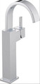 Delta Vero Single Hole Bathroom Faucet with Riser - Includes Lifetime Warranty - Less Drain Assembly