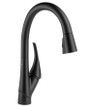 Delta Esque Pull-Down Kitchen Faucet, Magnetic Docking Spray Head and ShieldSpray - Includes Lifetime Warranty