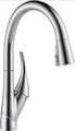Delta Esque Pull-Down Kitchen Faucet, Magnetic Docking Spray Head and ShieldSpray - Includes Lifetime Warranty