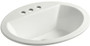 Kohler Bryant 20-1/8" Circular Vitreous China Drop In Bathroom Sink with Overflow and 3 Faucet Holes at 4" Centers