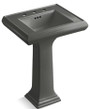 Kohler Memoirs Classic 24" Fireclay Pedestal Bathroom Sink with 8" Widespread Faucet Holes