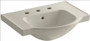 Kohler Veer 24" Pedestal Bathroom Sink with Three Holes Drilled and Overflow