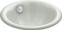 Kohler Iron Plains 12" Cast Iron Drop-In or Undermount Bathroom Sink with Overflow