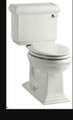 Kohler Memoirs Classic 1.28 GPF Two-Piece Elongated Comfort Height Toilet with Right Hand Trip Lever and AquaPiston Technology - Seat Not Included