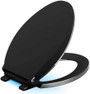 Kohler Cachet Elongated Closed Front Toilet Seat with Nightlight, Quiet-Close, and Grip-Tight