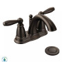 Moen Brantford Double Handle Centerset Bathroom Faucet - Pop-Up Drain Assembly and Valve Included