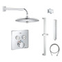 Grohe SmartControl Shower System with Shower Head, Hand Shower, Shower Arm, Wall Supply Elbow, Slide Bar, Hand Shower Hose, Valve Trim, and Rough In