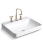 Kohler Vox 22" Vessel Sink with Overflow and Purist Widespread Bathroom Faucet with Pop-Up Drain Assembly