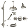 Kohler Margaux Thermostatic HydroRail Shower System with Single Function Shower Head, Hand Shower, Rain Head, Cross Handle Valve Trims
