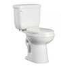 PROFLO Two-Piece High Efficiency Toilet With Elongated ADA Height Bowl and Left Mounted Trip Lever (Seat and Wax Ring Included)