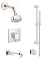 Grohe Eurocube Pressure Balanced Shower System with Multi-Function Integrated Diverter Rough-In Valve Included in Chrome