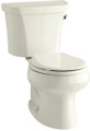 Kohler Wellworth 1.6 GPF Two-Piece Round Toilet with 12" Rough In, Right Hand Trip Lever and Tank Locks