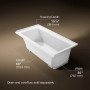 Kohler Archer® 60" x 30" alcove bath with integral flange and right-hand drain in White