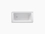 Kohler Archer® 60" x 30" alcove bath with integral flange and left-hand drain in Dune